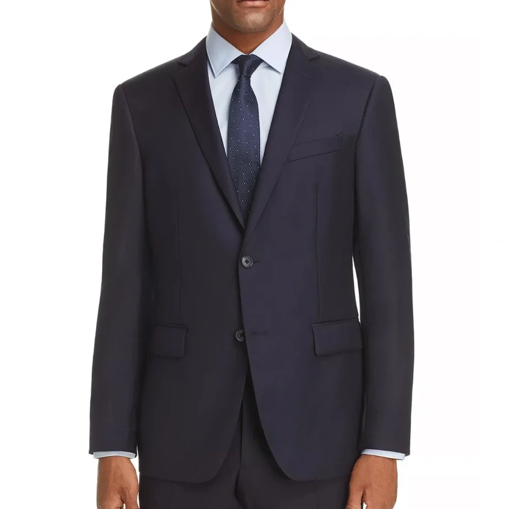 John‎ Varvatos Star USA Stretch Wool Notch Collar Slim Suit Jacket in black 42 R